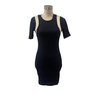 New Urban Outfitters navy white stretch bodycon mini sport dress S M